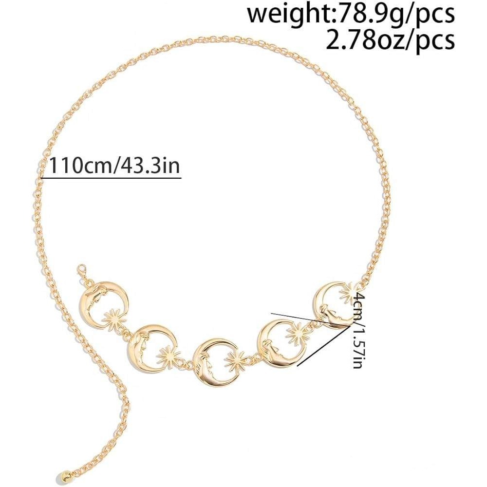 gold moon sun celestial star belt festival party casual vacation travel - Picture 4 of 4
